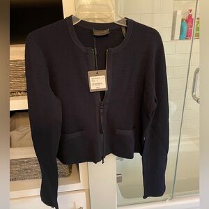 NWT St. John Navy Zip Knit Jacket